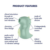 Satisfyer Din-OOOH Rechargeable Air Pulse Clit Stimulator Clit Ticklers and Pulsators